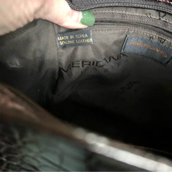 Dark Brown Crocodile Leather  Bag Americana by sharif Shoulder/crossbody - Picture 8 of 9